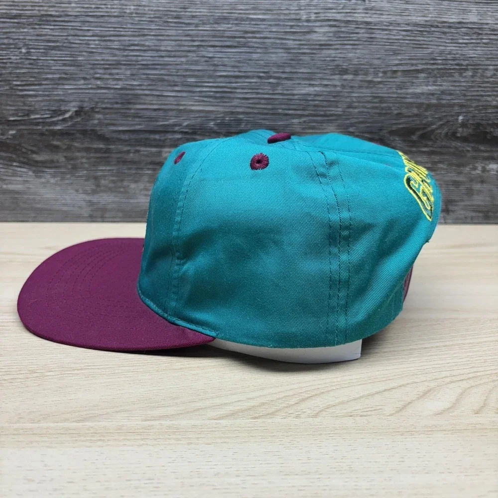 Vintage Disney Grumpy Hat Cap Snap Back Youth‎ Teal Purple Snow White 1990s